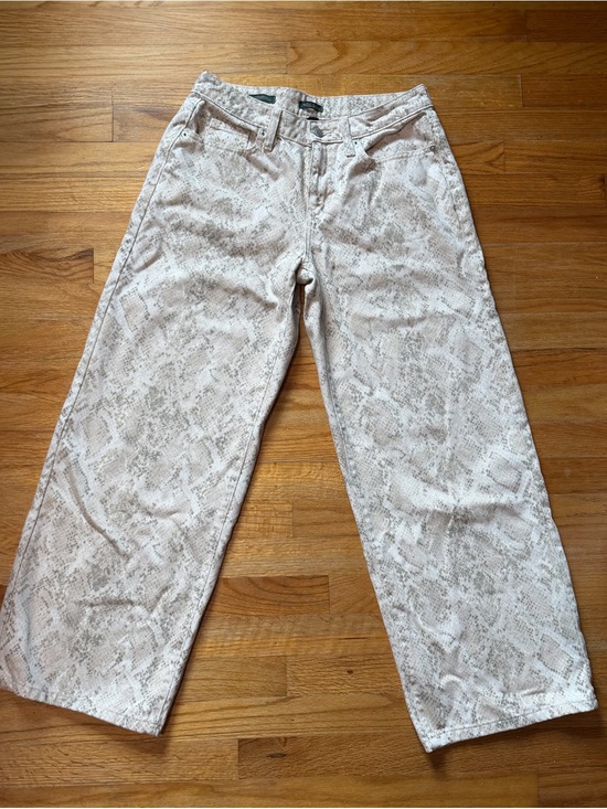 wild fable Denim - Wild Fable Cream Snake-Print Wide Leg Jeans